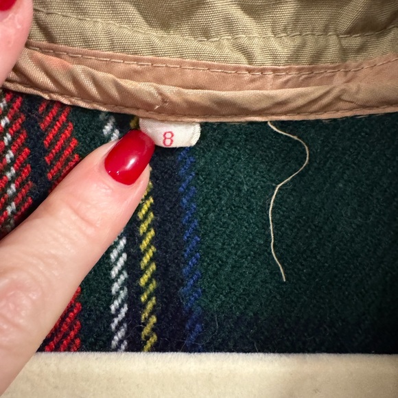 Vintage Khaki Trench Coat with Removable Plaid Liner Tan Belted Overcoat Size 8 - Picture 11 of 16